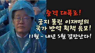 궁지 몰린 이재명의 국가 반역 획책 음모 대폭로 11월  내년 4월 결판 난다 [upl. by Neyuh928]