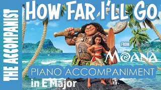 HOW FAR ILL GO from MOANA Piano Accompaniment Karaoke Lyrics in CC [upl. by Iohk483]