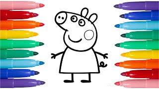 Come Disegnare e Colorare Peppa Pig  Tutorial per Bambini  Disegno Peppa Pig [upl. by Verras]