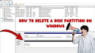 How to delete a disk partition on windows [upl. by Griffie]