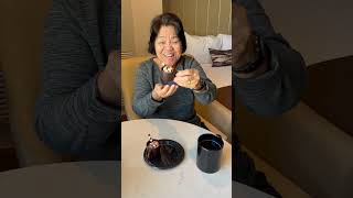 My Mom eating her coffee and chocolate dessertchocolate coffeecoffeelove dessertshortvideo [upl. by Leizo]