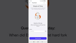 When did Ethereum’s first hard fork occur TIME FARM August 1 2024 timefarm timefarmanswer [upl. by Adliw]