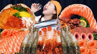 해산물 파티 🌊 전어회 연어 개불 해물 먹방 ft 소맥 🍺 Raw Seafood Shrimp Spoon Worm Sea Squirt Mukbang ASMR Ssoyoung [upl. by Cody]