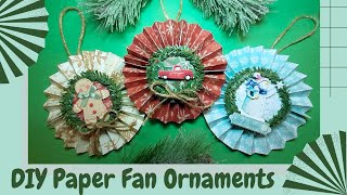 How to Make Paper Fan Ornaments using Scrapbook Paper [upl. by Hilda655]