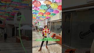 😉 Umbrellas with a twist in Caldas da Rainha travel funny portugal caldasdarainha rain [upl. by Anahpets]