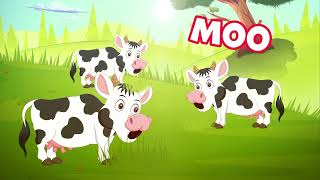 Five Cows Song for Children Babies Toddlers and Kids  Count to 5 by Patty Shukla Learn Animals [upl. by Corbett]