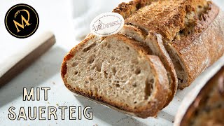 UrDinkel Bauernbrot Rezept mit Sauerteig [upl. by Brana32]