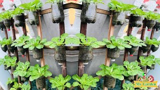 Smart idea grow a beautiful vegetable wall easily using plastic bottles  My Garden [upl. by Elka]