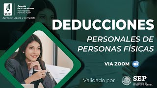 CURSO DEDUCCIONES PERSONALES DE PERSONAS FISICAS [upl. by Elwin613]