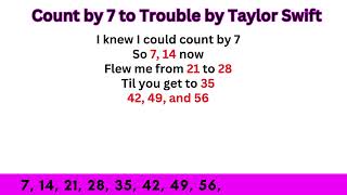 Count by 7 to Taylor Swift I Knew You Were Trouble [upl. by Sugna]