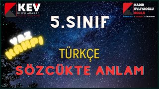 5Sınıf Türkçe Sözcükte Anlam  6 [upl. by Sully]