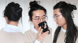 Easy Man Bun Styles  Men Long Hairstyles [upl. by Anahpets]