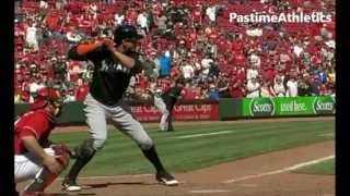 Giancarlo Stanton Slow Motion Baseball Swing Hitting Mechanics Instruction Miami Marlins MLB [upl. by Sellig348]