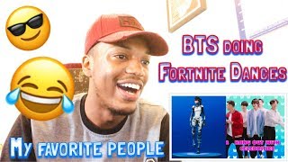 REACTION to BTS DOING FORTNITE DANCES [upl. by Davidoff]