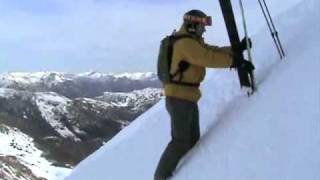 Putting Skis on in a Steep Slope with Mike Hattrup [upl. by Aden]