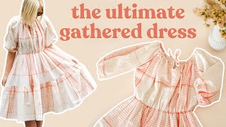 How To Make The ULTIMATE Gathered Dress From Just a Few Rectangles  StepByStep Sewing Tutorial [upl. by Yngad]