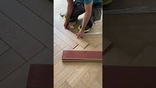 Desert Oak Laminate Herringbone Fitting Process [upl. by Sclater]