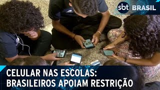 Dado mostra que 86 dos brasileiros apoiam restrição de celular nas escolas  SBT Brasil 111124 [upl. by Nalek]