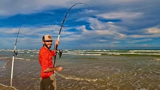 Pompano Fishing the Texas surf Catch Clean Cook Stingrays had other plans [upl. by Eibbil]