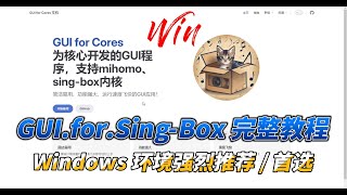 【Windows 首选代理工具】GUI for SingBox 完整教程，规则订阅、节点订阅、插件功能、分流策略，使用 mihomosingbox作内核，Windows 电脑首选，强烈推荐。 [upl. by Daj287]