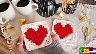 Posavasos de Corazón  Corazón en Crochet❤️ San Valentín💕 [upl. by Corabel]