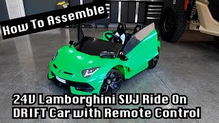 Assembly Instructions For Hollicy 24V Lamborghini SVJ Ride On DRIFT Car with Remote Control [upl. by Win]