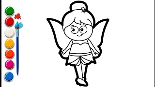 Fairy Drawing for kids and toddlers Coloring and painting for kids and toddlers fairy tale [upl. by Kcarb892]