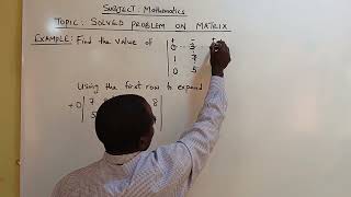 Mathematics Jamb question on 3 by 3 matrix [upl. by Ssitruc]