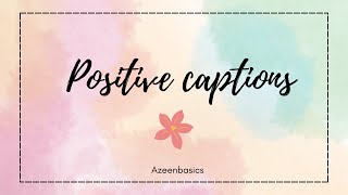 Positive captions for Instagram  Best captions for profile picture  captions for profile picture [upl. by Olegnaleahcim]