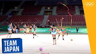 Exclusive from Bulgaria Team Japan prepare for the Rhythmic Gymnastics World Championships 2022 [upl. by Dworman]