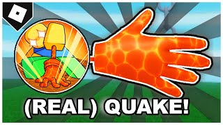 Slap Battles  FULL GUIDE How to ACTUALLY get QUAKE GLOVE  quotBLASTING OFF AGAINquot BADGE ROBLOX [upl. by Deland]