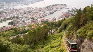 Mount Floyen and Floibanen Cable Car Bergen Norway [upl. by Millda]