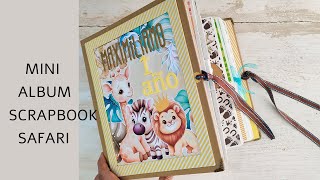 MIni Album Scrpabook Baby Safari Regalo Baby shower [upl. by Ailerua]