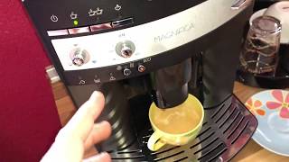 How to make a cup of coffee out of coffee beans with Delonghi coffee machine ESAM 3000 Magnifica DIY [upl. by Eyahc]