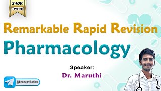 Pharmacology Rapid Revision  Remarkable Rapid Revision series FMGE July 2023 fmgejuly2023 [upl. by Haidedej560]