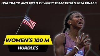 Masai Russell Shatters World Lead in Thrilling 100m Hurdles Final at 2024 US Olympic Trials [upl. by Cheng]