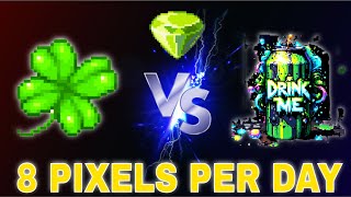 PIXELS 4LEAF CLOVER VS ENERGY DRINK AND I EARN 8 PIXELS PERDAY TAGALOG [upl. by Emogene]