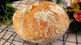 Weizenbrot mit einem Minimum an Hefe und ganz ohne Kneten Das leichteste Brot in einer Schüssel [upl. by Madelaine633]