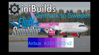 paet 2 Inibuilds A320 NEO Denmark Billund Airport to Sweden VäxjöKronoberg Airport [upl. by Iamhaj]