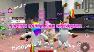 Playing baddies as unicorns  unicorn moments Bloopers funny [upl. by Ecinuahs901]