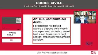 Codice civile  Lezione 5  Libro III Proprietà e diritti reali [upl. by Zanlog142]