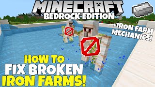 Minecraft Bedrock How To Fix Your BROKEN IRON FARMS Tutorial MCPE PC Xbox PS4 [upl. by Naresh945]