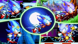 Lightning Speed Super Sonic in the 5 levels  Sonic Mania Plus mods gameplay [upl. by Joshuah323]