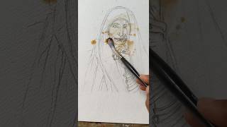 Trying to make something different😌🎨🖌️jyotiart watercolor drawing portrait art [upl. by Urita]