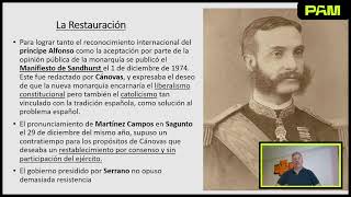 71 RESTAURACIÓN 18741902 CÁNOVAS DEL CASTILLO Y EL TURNO DE PARTIDOS CONSTITUCIÓN 1876 I [upl. by Anem]