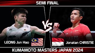 AMAZING  LEONG Jun Hao MAS vs Jonatan CHRISTIE INA  Kumamoto Masters Japan 2024 Badminton [upl. by Assirim]