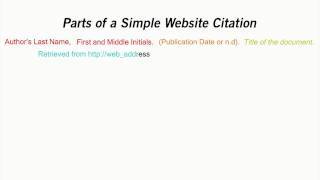 How to Cite a Website in APA Style [upl. by Einnov355]