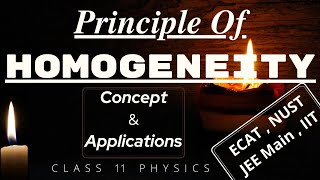 Principle of homogeneity ǀǀ Dimensional analysis class 11 Physics ǀǀ Correctness of equations [upl. by Ruff322]