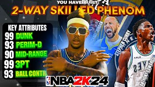 99 DUNK  99 3PT  93 BALL HANDLE ANTHONY EDWARDS BUILD IS A MENACE BEST GUARD BUILD IN NBA2K24 [upl. by Innavoij]