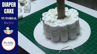 How to make a Diaper Cake  Diaper Cake Tutorial  Baby Shower Ideas [upl. by Anatniuq]